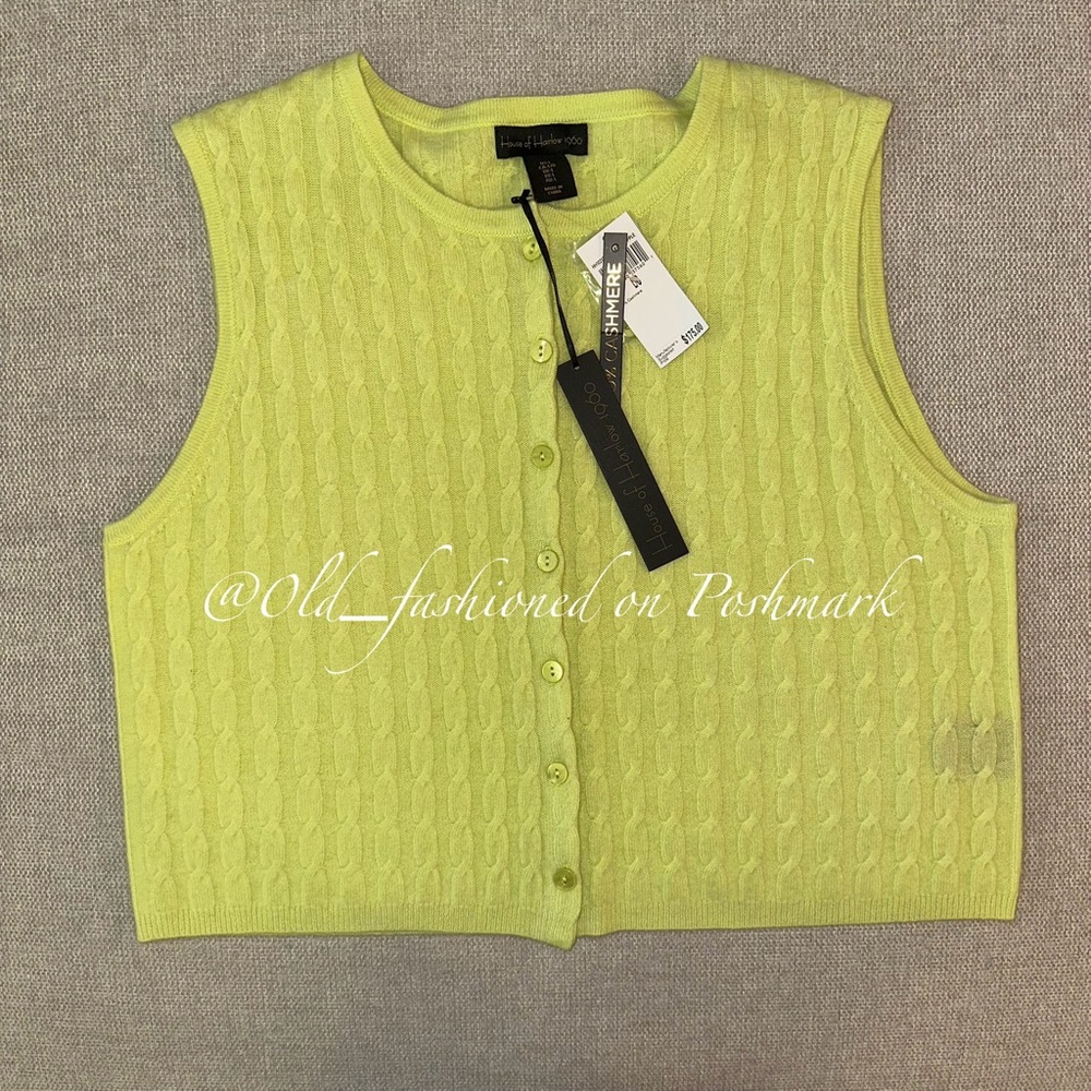 100% Cashmere Sweater Vest - House of Harlow 1960